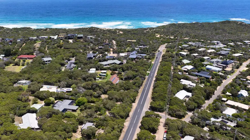 aerial/drone shot of a Florida residential lot or a survey